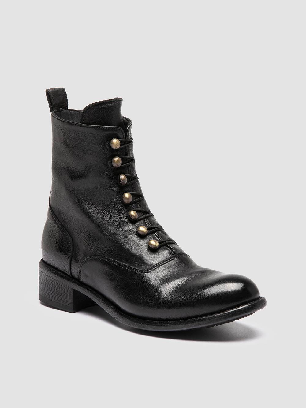 Officine Creative LIS 006 Stivali con Zip in Pelle Nera Fino Al -60%