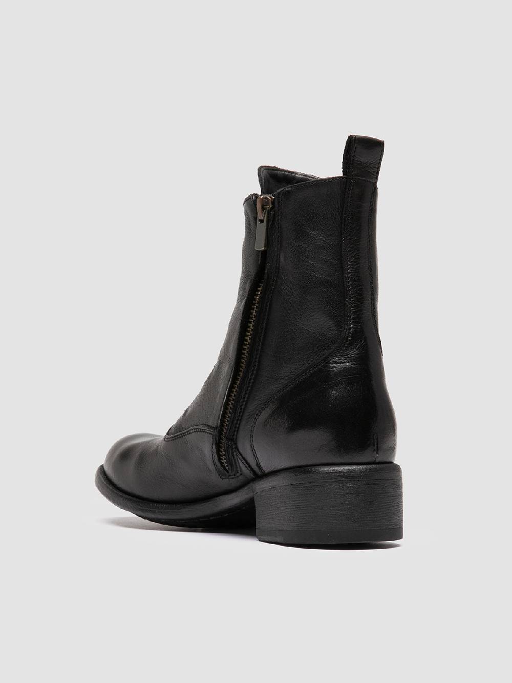 Officine Creative LIS 006 Stivali con Zip in Pelle Nera Fino Al -60%
