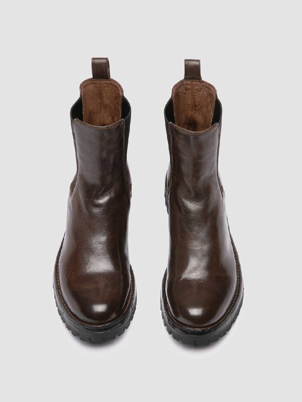 Officine Creative LORAINE 004 Stivaletti Chelsea in Pelle Marrone Prezzo Ridotto