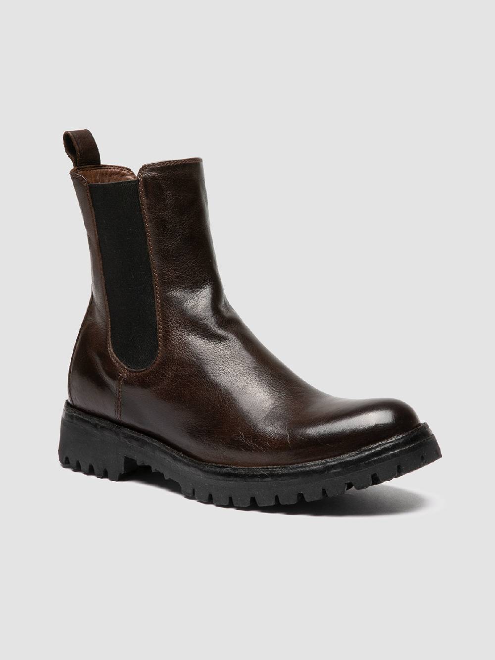 Officine Creative LORAINE 004 Stivaletti Chelsea in Pelle Marrone Prezzo Ridotto