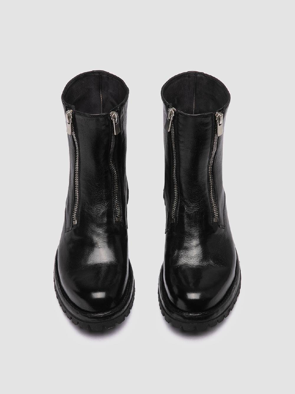 Officine Creative LORAINE 026 Stivali con Zip in Pelle Nera Sottocosto
