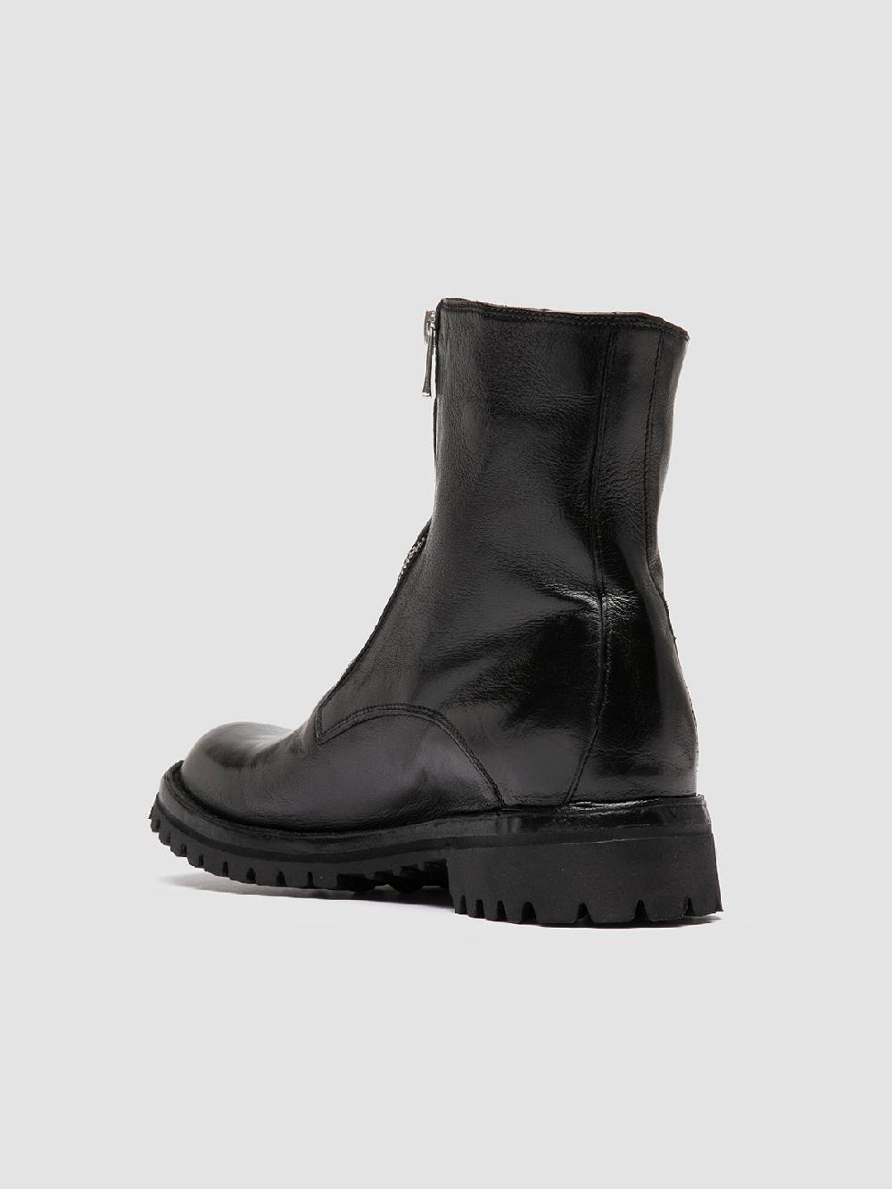 Officine Creative LORAINE 026 Stivali con Zip in Pelle Nera Sottocosto