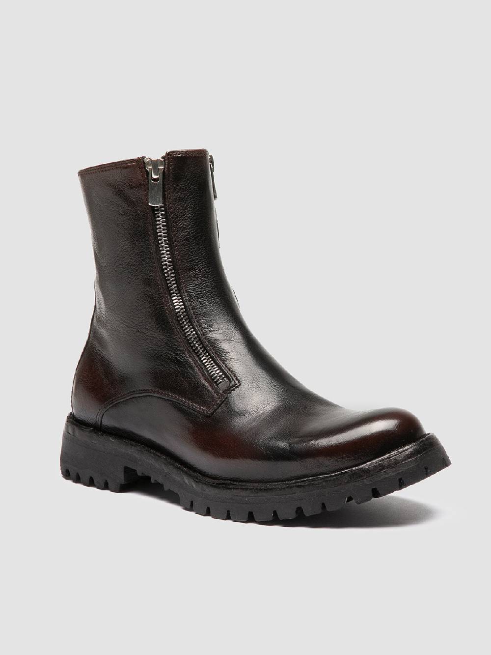 Officine Creative LORAINE 026 Stivali con Zip in Pelle Marrone Convenienza
