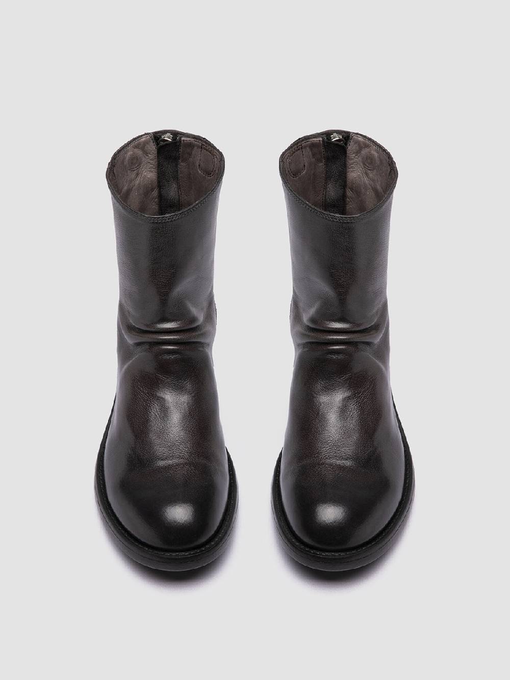Officine Creative SERGEANT 104 Stivali con Zip in Pelle Grigia In Vendita