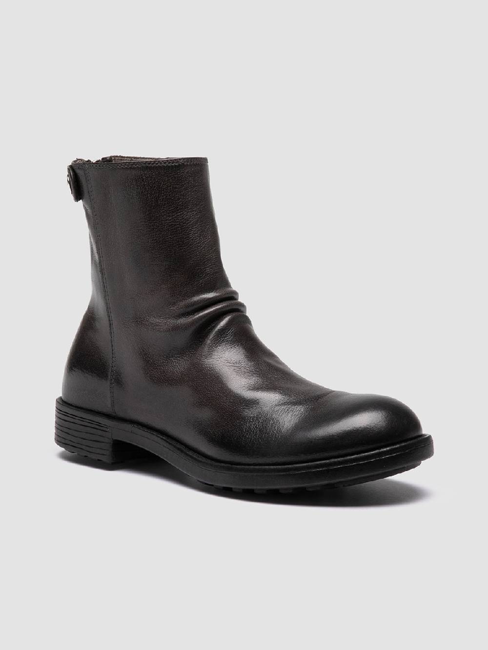 Officine Creative SERGEANT 104 Stivali con Zip in Pelle Grigia In Vendita