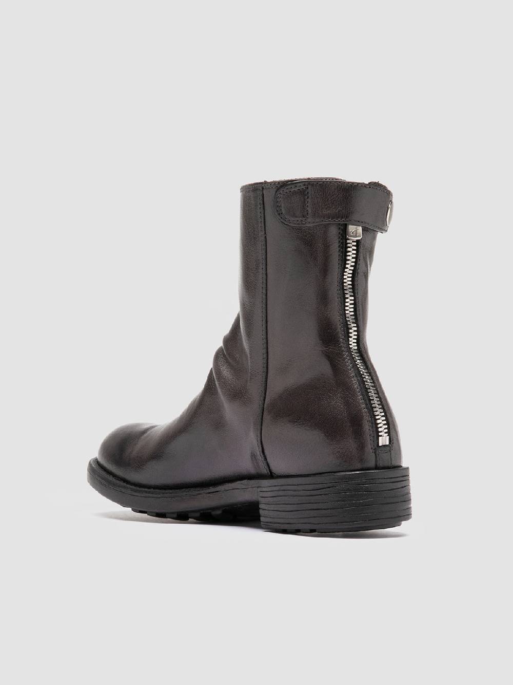 Officine Creative SERGEANT 104 Stivali con Zip in Pelle Grigia In Vendita