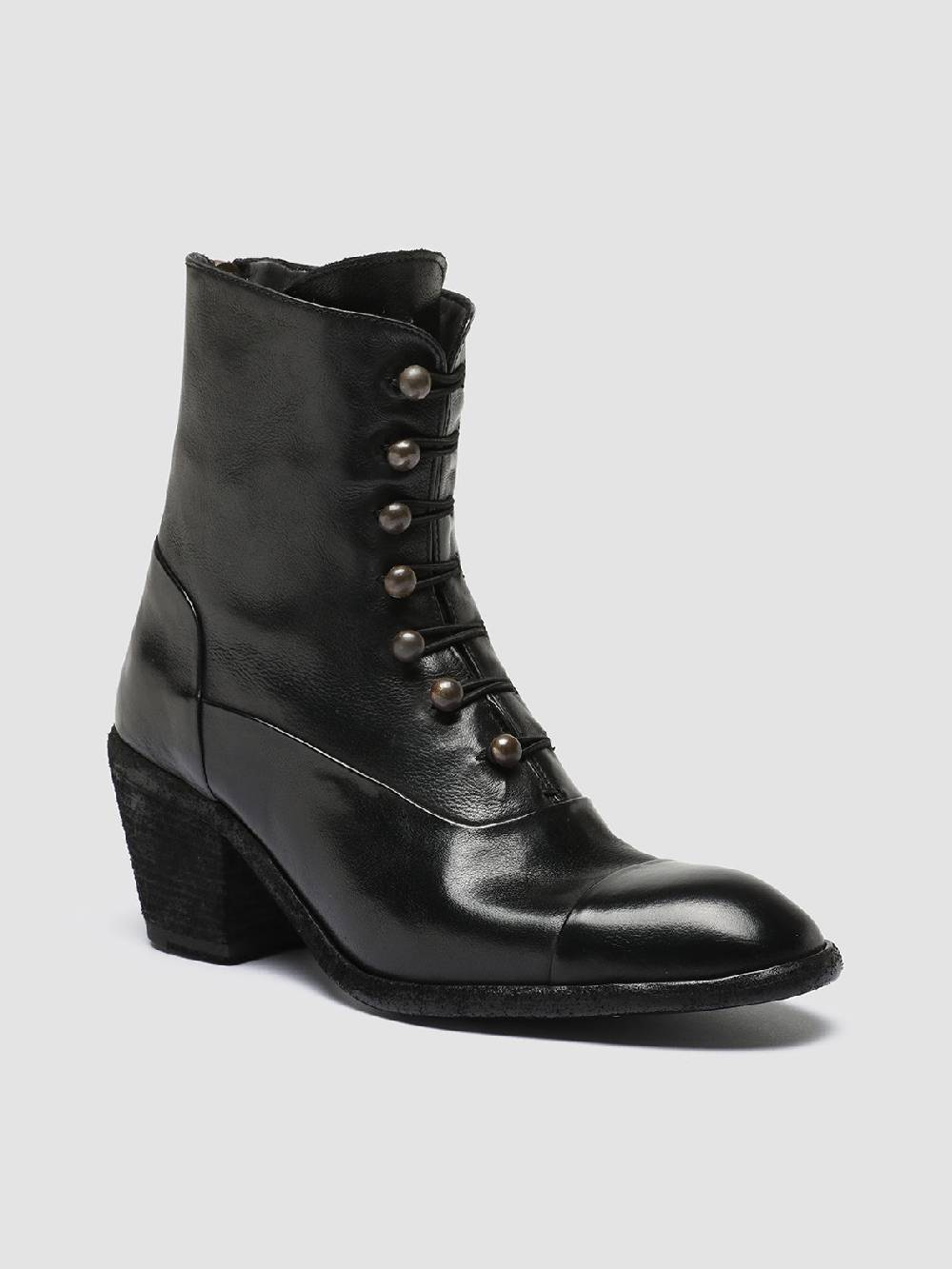 Officine Creative SYDNE 005 Stivali Zip in Pelle Nera Offerte