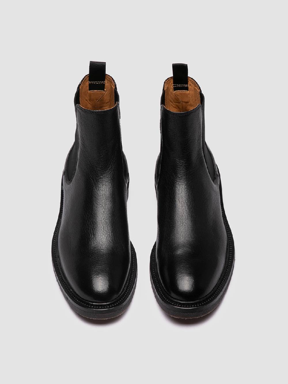 Officine Creative HOPKINS FLEXI 204 Stivaletti Chelsea in Pelle Nera Negozi Online