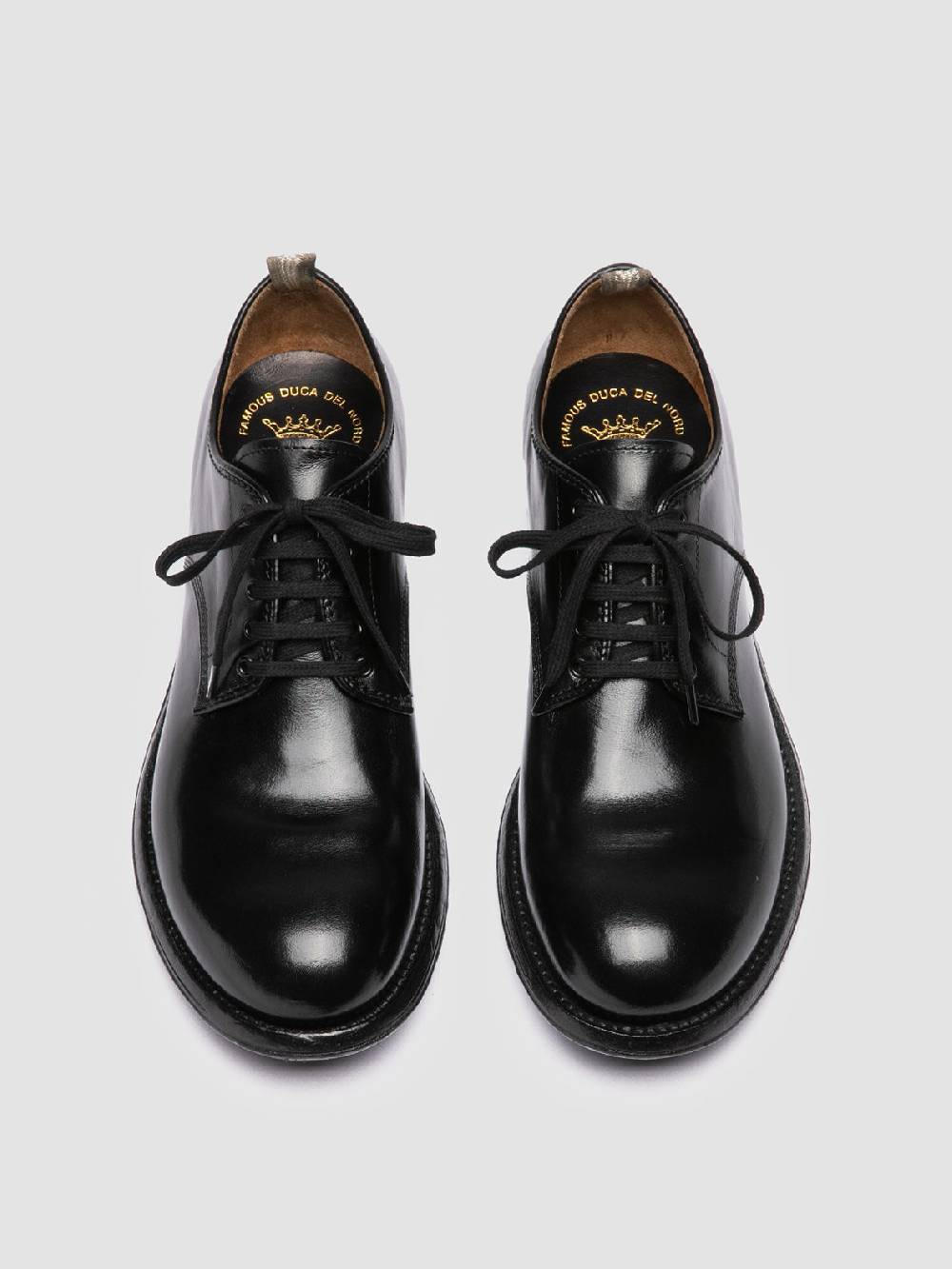 Officine Creative ADMIRAL 001 Derby in Pelle Nera Saldi Di Fabbrica