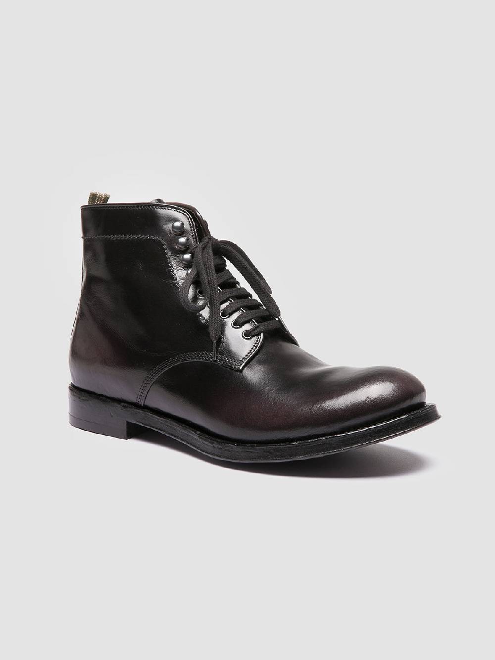 Officine Creative ADMIRAL 004 Stivali Stringati in Pelle Grigia Negozio