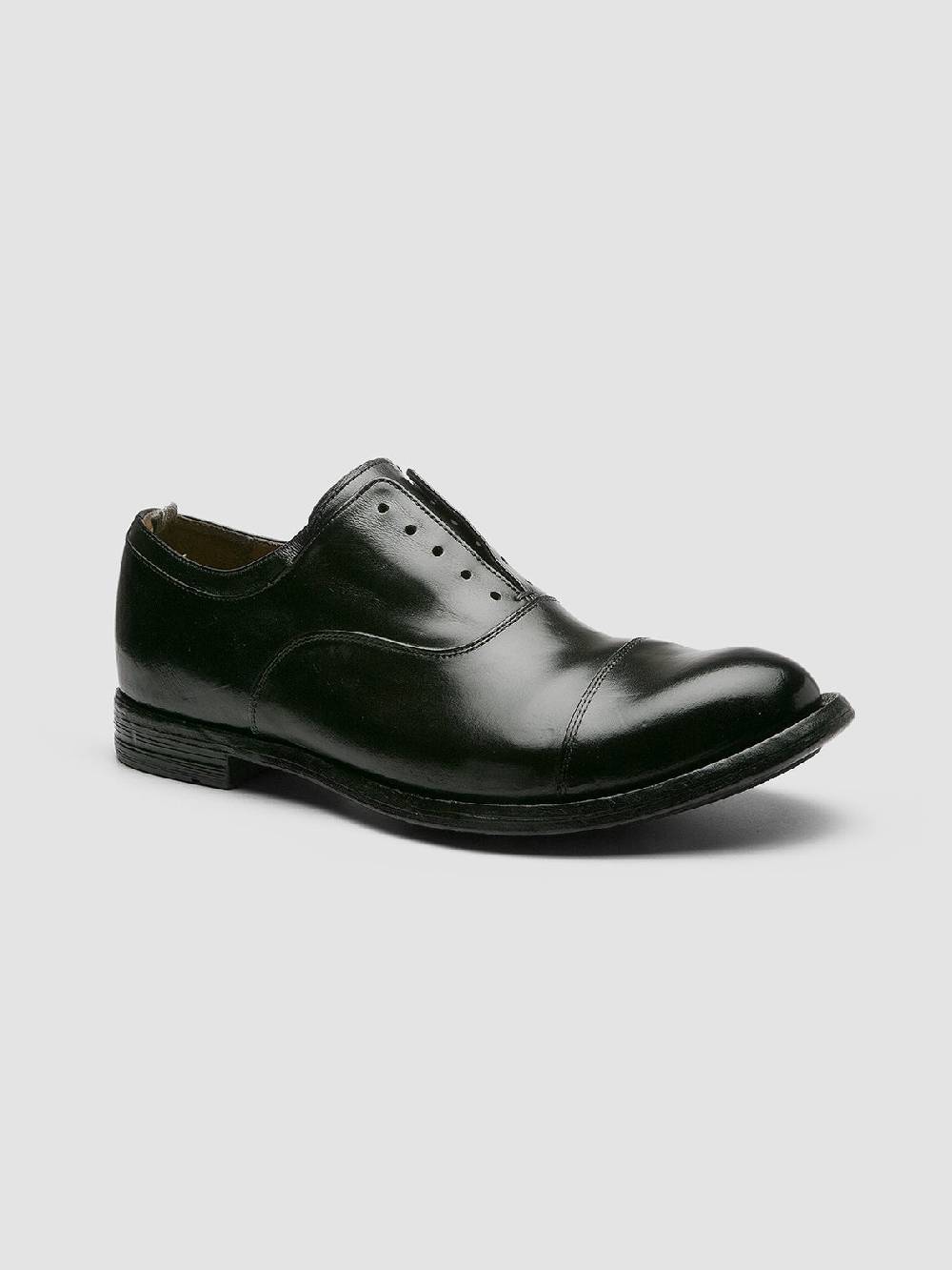 Officine Creative ANATOMIA 015 Black Leather Oxford Shoes In Linea