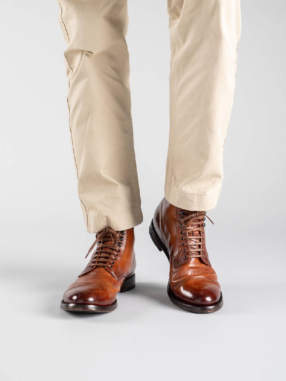 Officine Creative ANATOMIA 016 Stivaletti in Pelle Bordeaux Spedizione Gratuita
