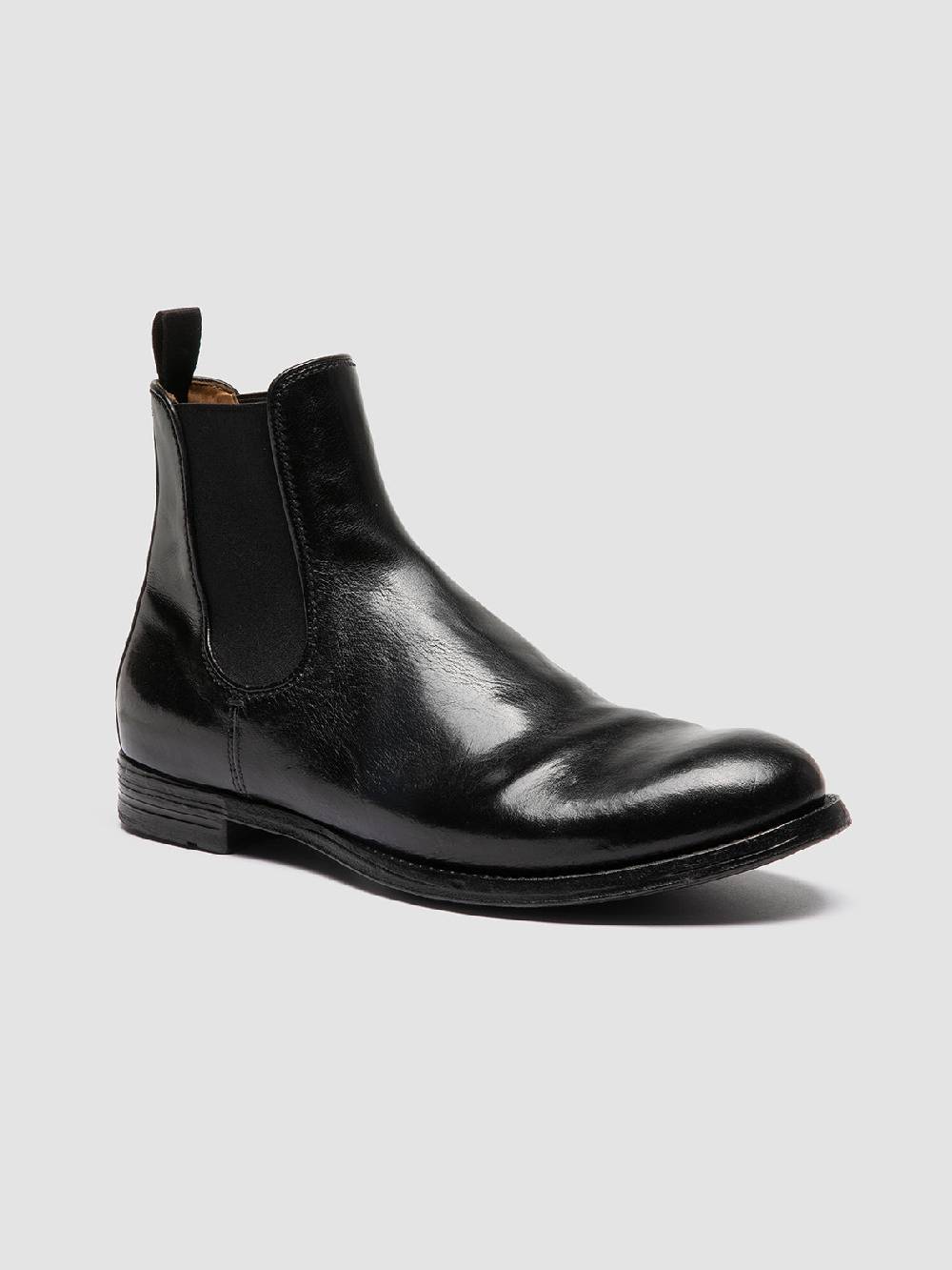 Officine Creative ANATOMIA 083 Stivaletti Chelsea in Pelle Nera Negozi Online