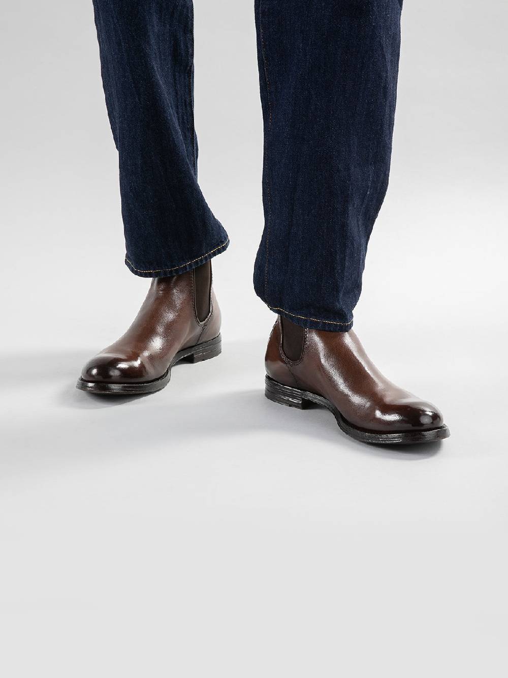 Officine Creative ANATOMIA 083 Stivaletti Chelsea in Pelle Nera Negozi Online