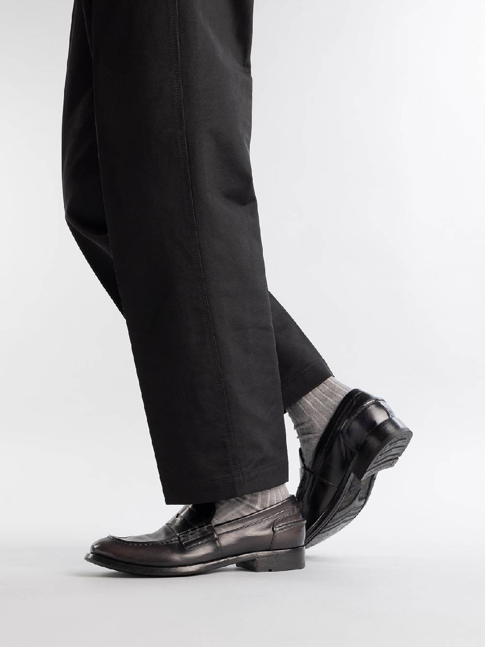 Officine Creative BALANCE 017 Mocassini Penny in Pelle Blu Sconto
