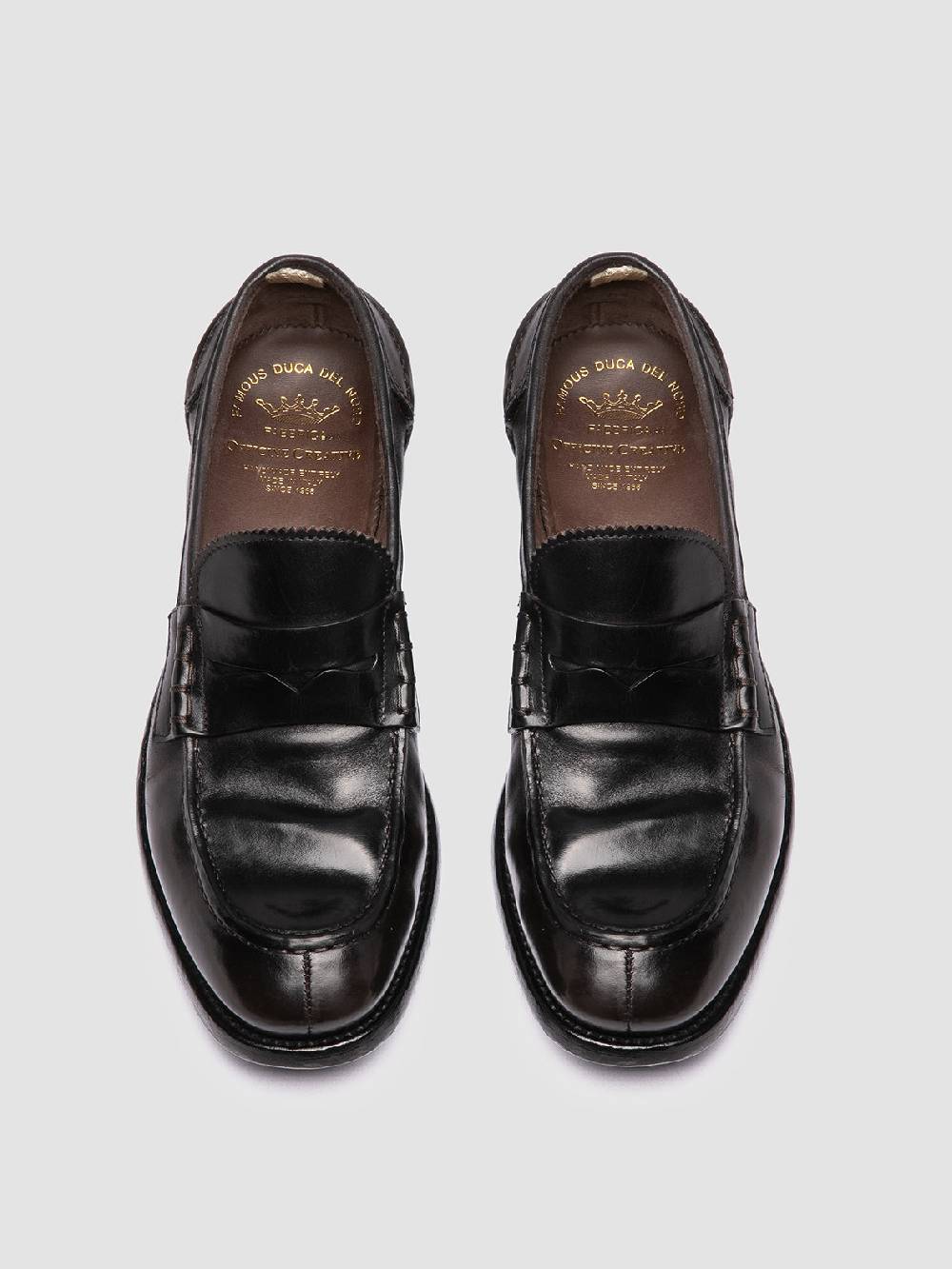 Officine Creative BALANCE 017 Brown Penny Leather Loafers Offerta
