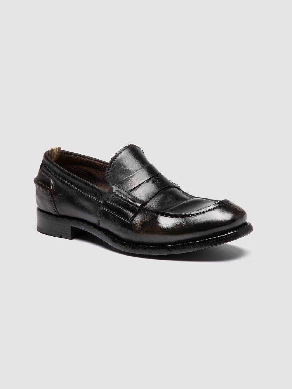 Officine Creative BALANCE 017 Brown Penny Leather Loafers Offerta