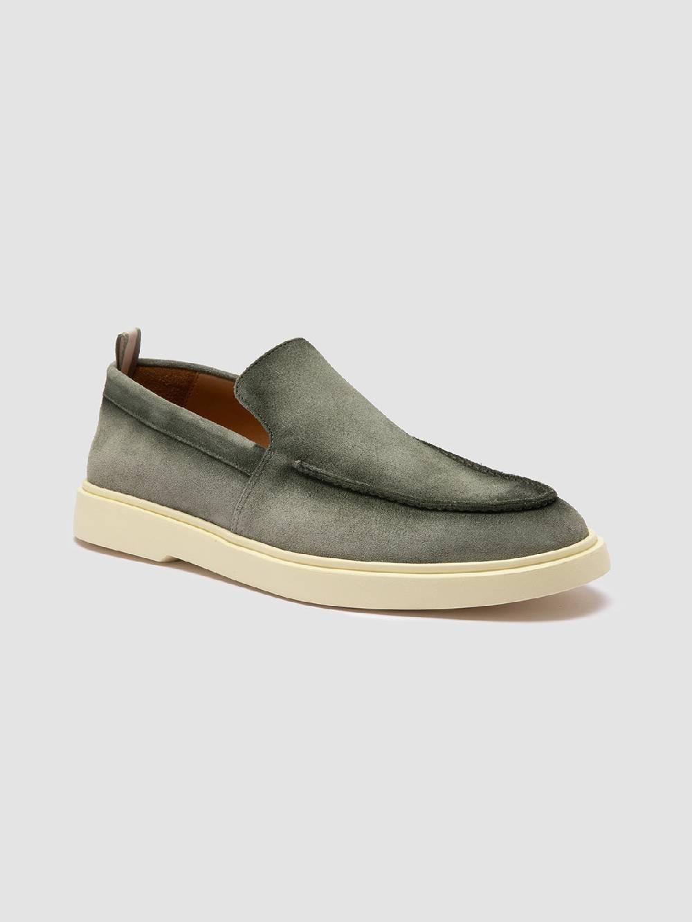 Officine Creative BONES 002 Mocassini in Pelle Scamosciata Verde Saldi