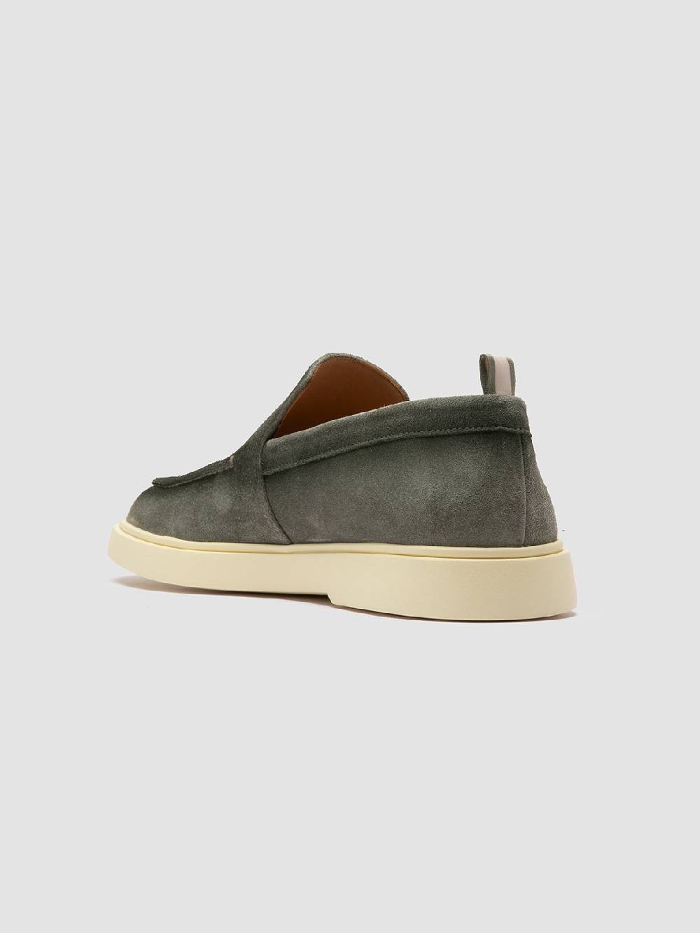 Officine Creative BONES 002 Mocassini in Pelle Scamosciata Verde Saldi