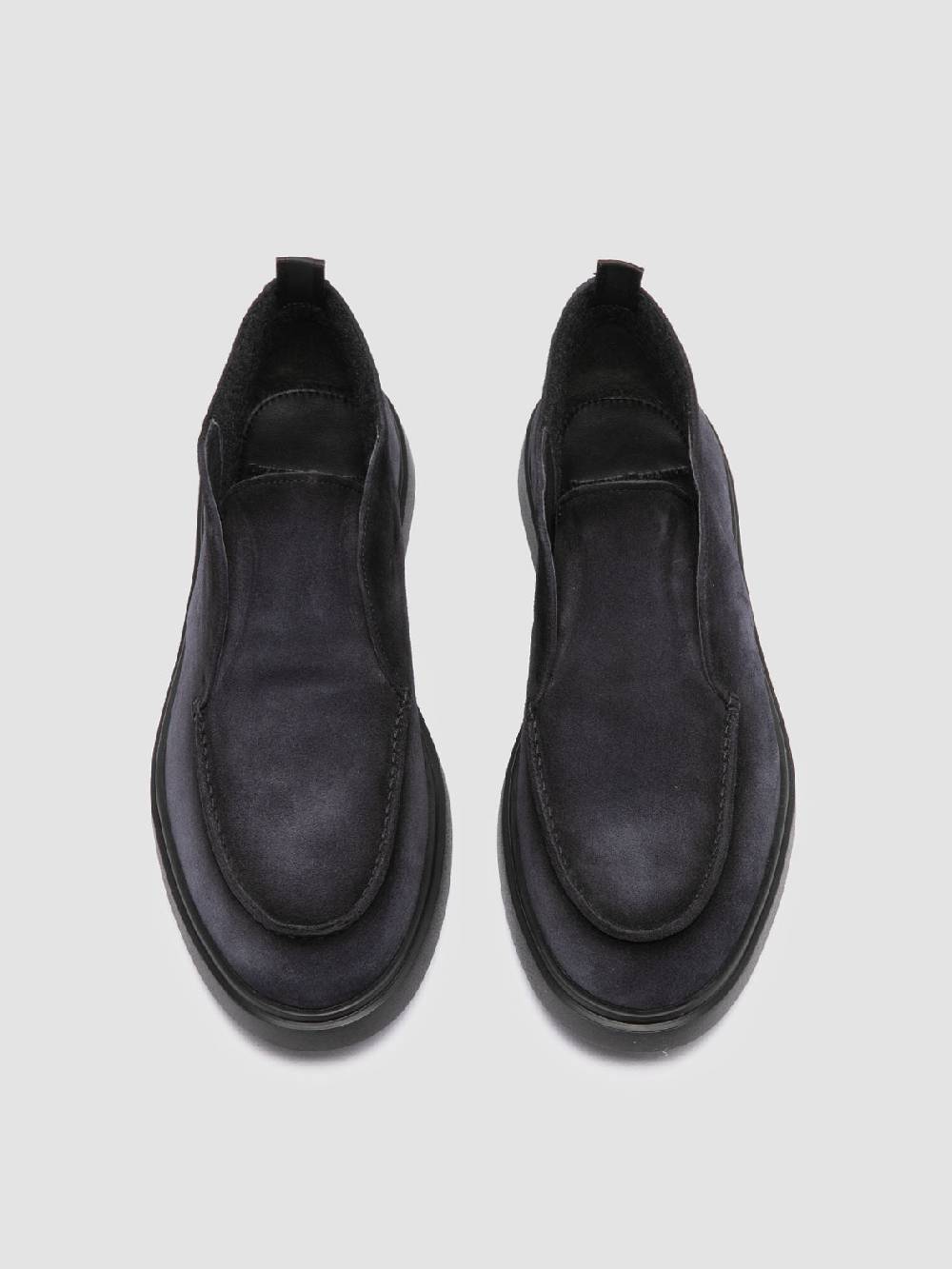 Officine Creative BONES 010 Stivali Chukka in Pelle Scamosciata Blu Saldi Di Fabbrica