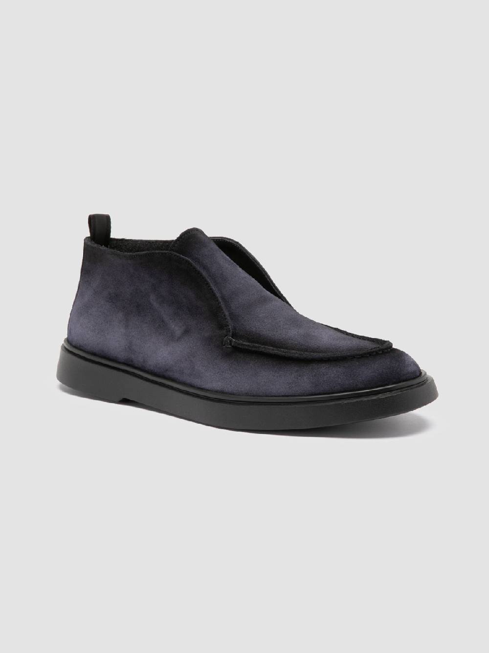 Officine Creative BONES 010 Stivali Chukka in Pelle Scamosciata Blu Saldi Di Fabbrica