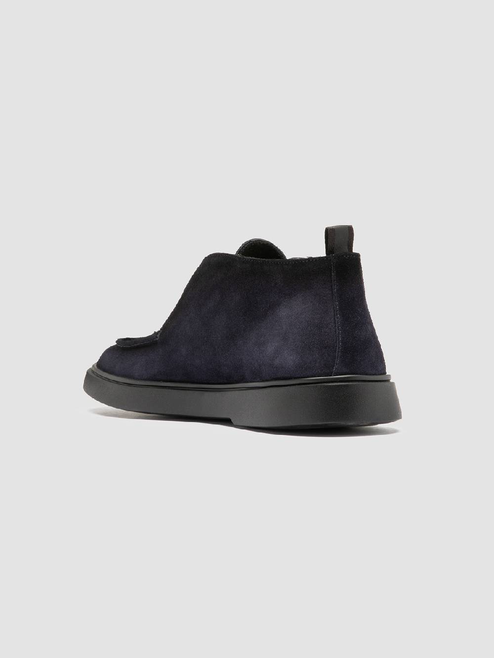 Officine Creative BONES 010 Stivali Chukka in Pelle Scamosciata Blu Saldi Di Fabbrica