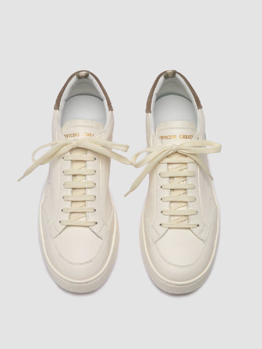 Officine Creative THE DIME 001 Sneaker Basse in Pelle Scamosciata Bianca I Più Venduti
