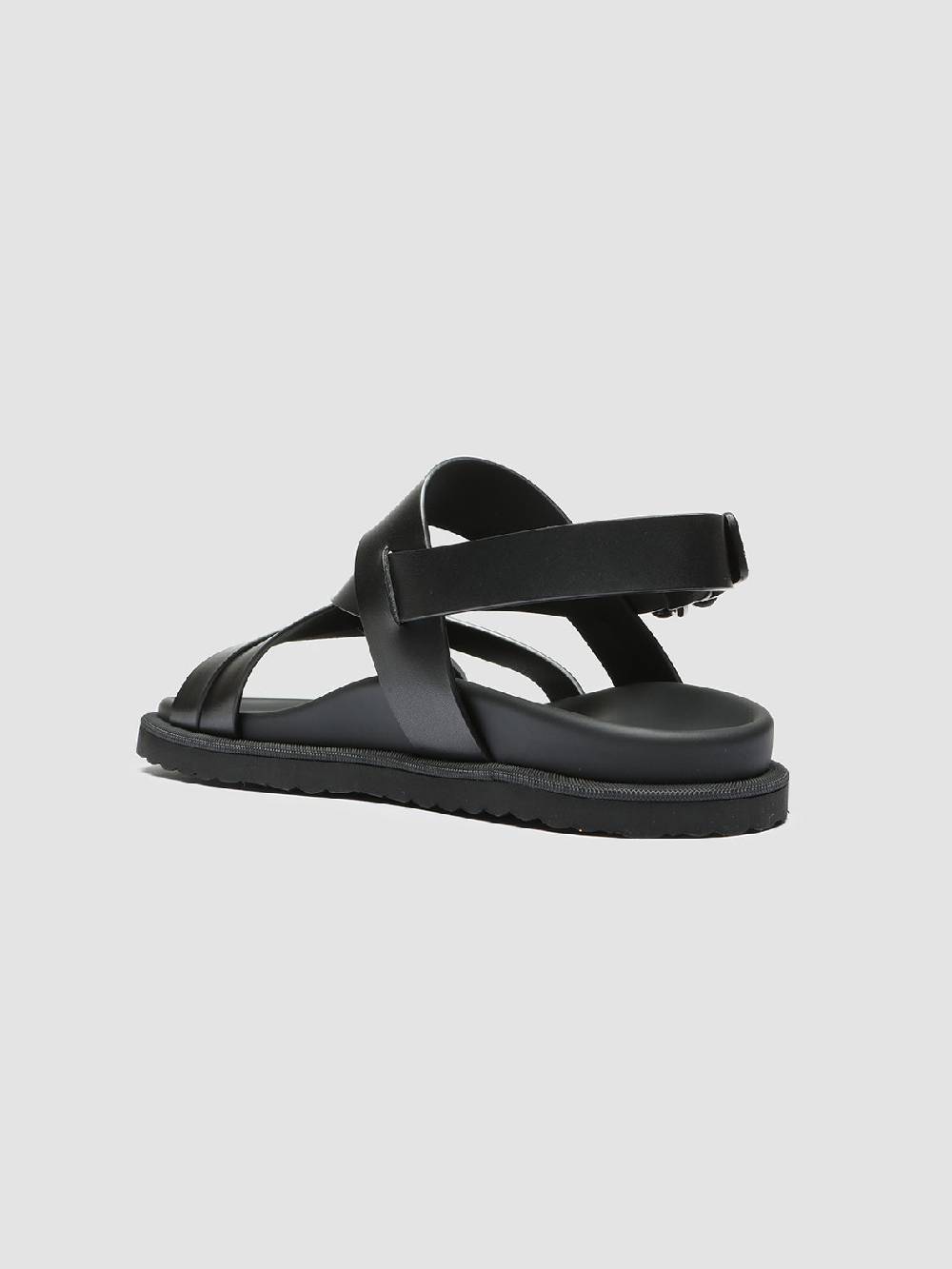 Officine Creative CHARRAT 002 Sandali in Pelle Nera Qualità