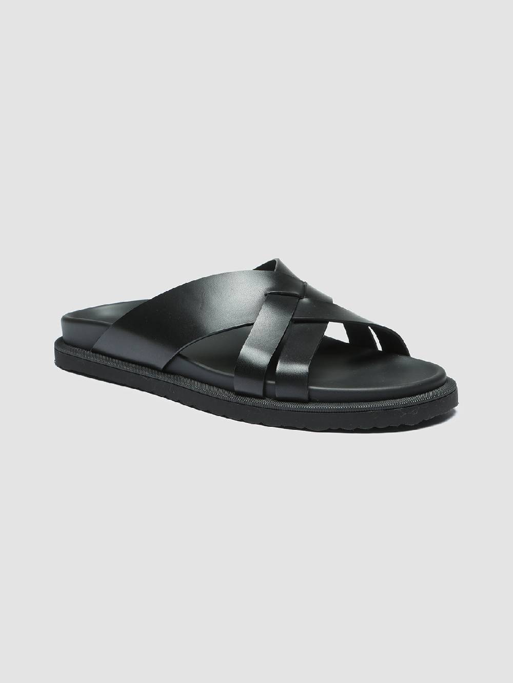 Officine Creative CHARRAT 003 Sandali in Pelle Nera Promozione