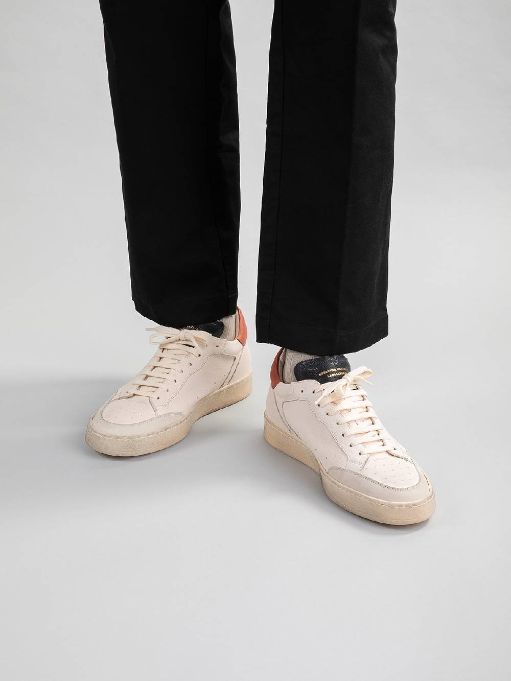 Officine Creative MAGIC 001 Sneakers in Pelle e Camoscio Bianco Pezzi Unici