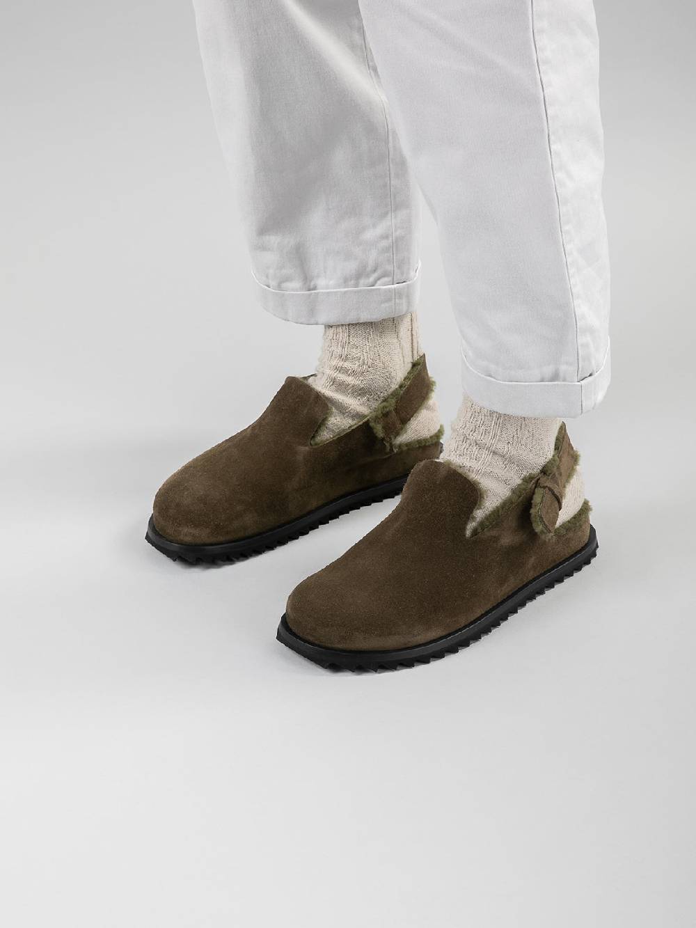 Officine Creative INTROSPECTUS 004 Sandali con Cinturino in Camoscio Verde Outlet