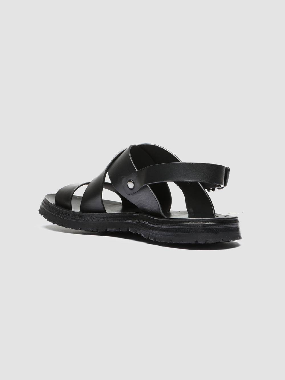 Officine Creative CHIOS 005 Sandali in Pelle Nera Vendita Calda