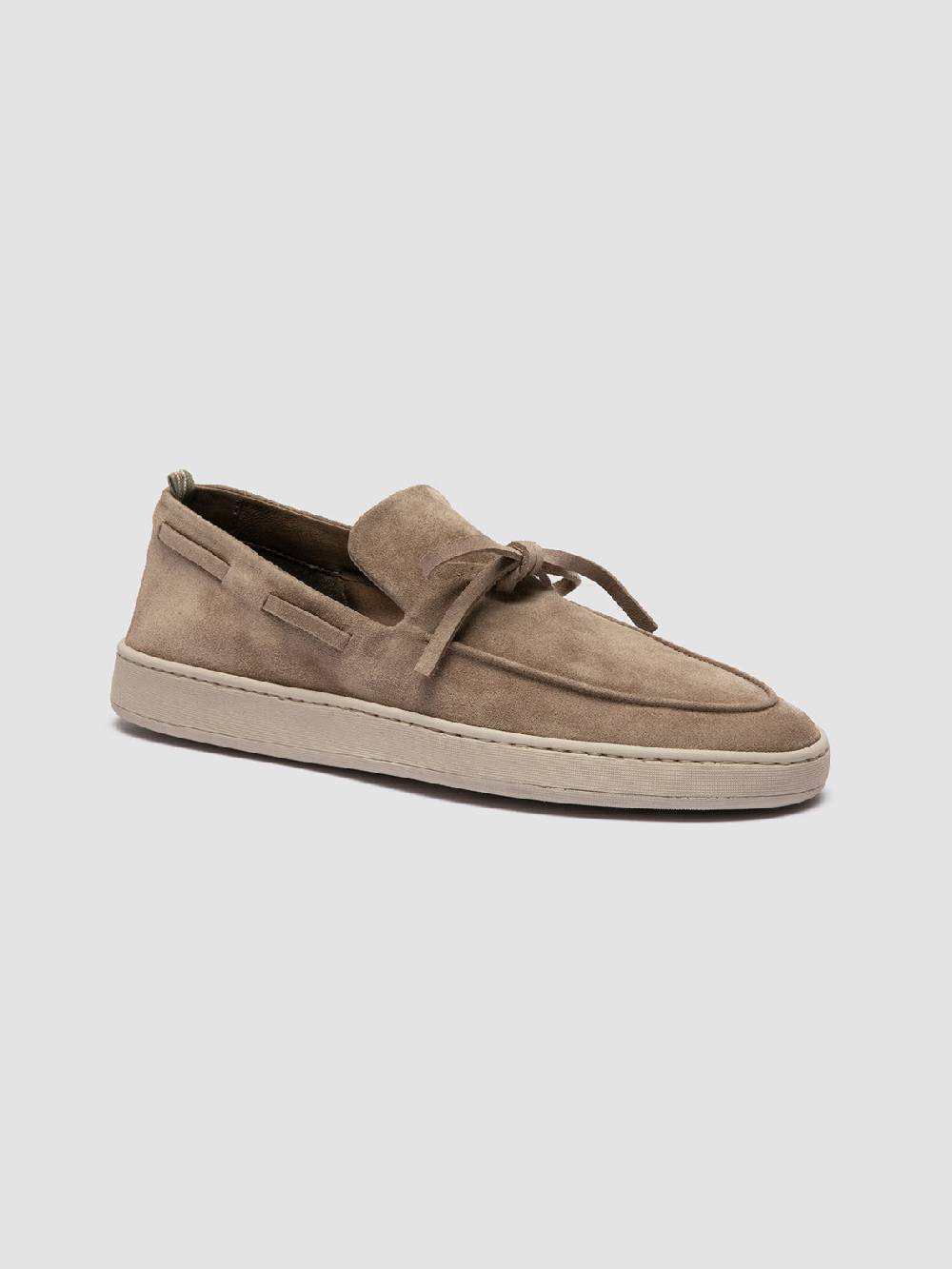Officine Creative HERBIE 003 Mocassini da barca in pelle scamosciata Tortora Saldi Di Fabbrica