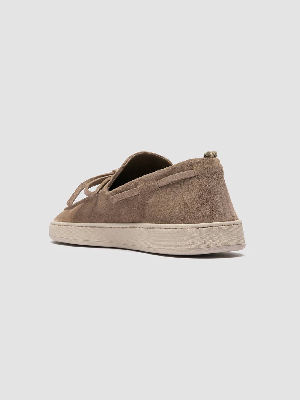 Officine Creative HERBIE 003 Mocassini da barca in pelle scamosciata Tortora Saldi Di Fabbrica