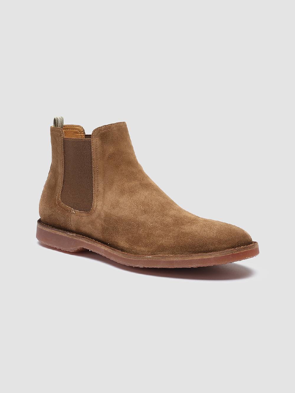 Officine Creative KENT 005 Stivaletti Chelsea in Pelle Scamosciata Marrone Nuova