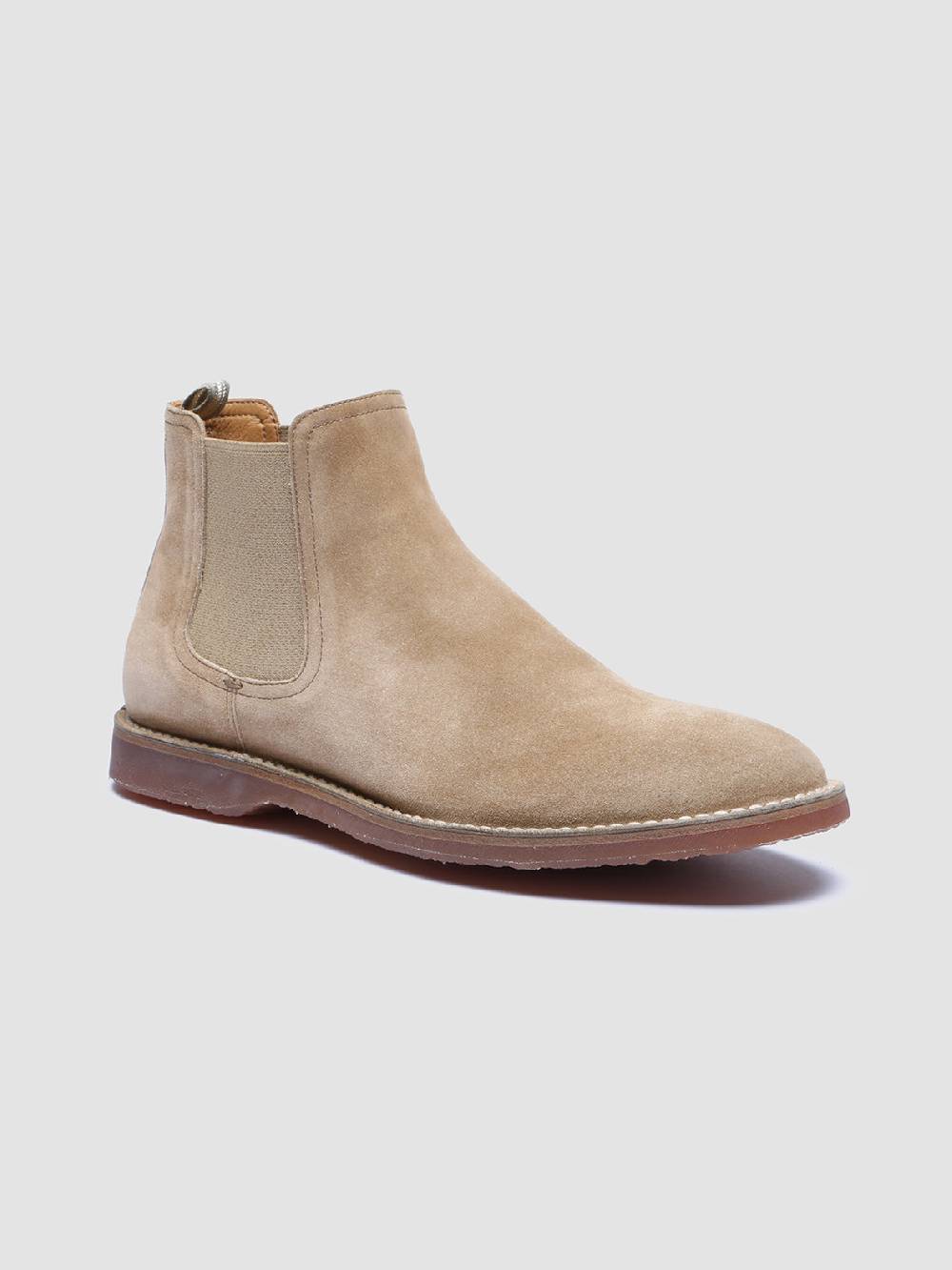 Officine Creative KENT 005 Stivaletti Chelsea in Pelle Scamosciata Tortora Moda