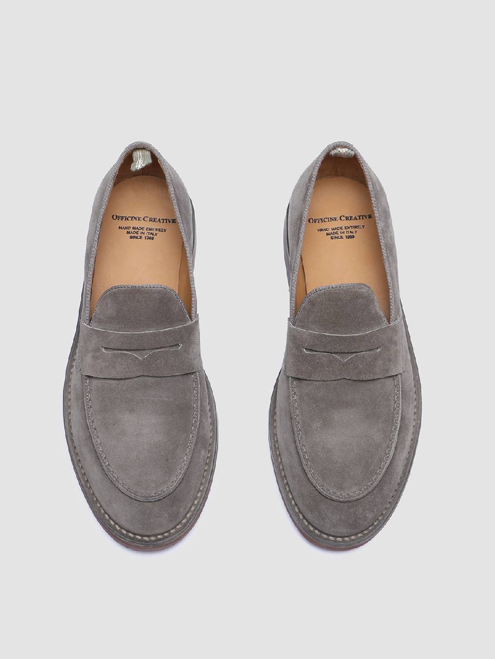 Officine Creative KENT 008 Mocassini in Pelle Scamosciata Tortora Italia