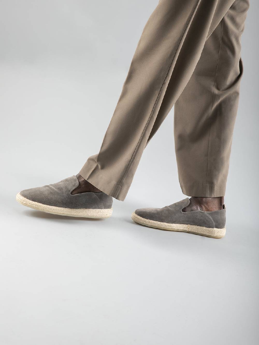 Officine Creative ROPED 002 Slip-on in Pelle Scamosciata Marrone Nuovo
