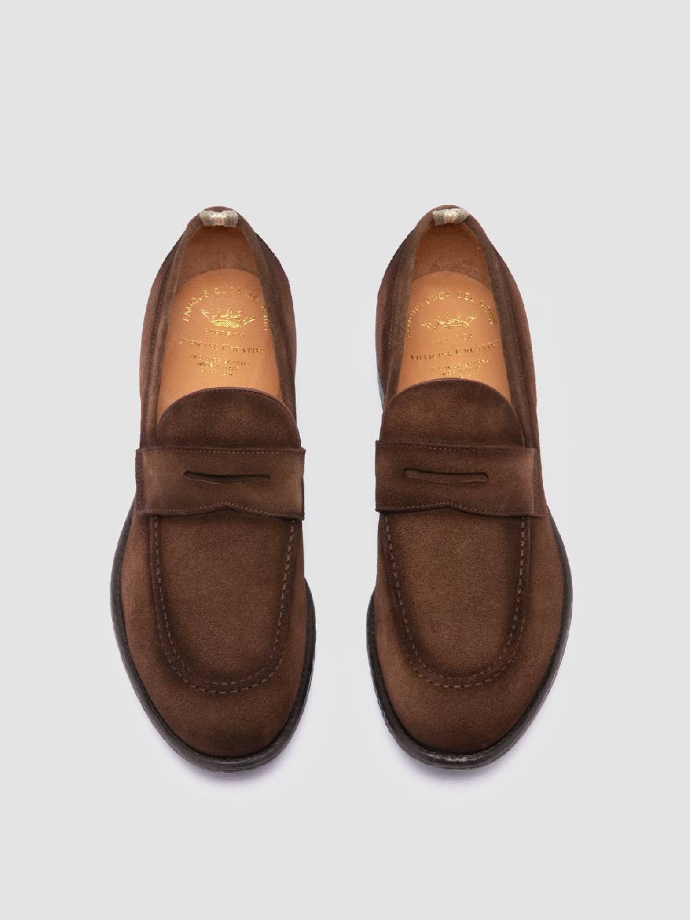 Officine Creative EMORY 024 Mocassini in Pelle Scamosciata Marrone Fino Al -60%