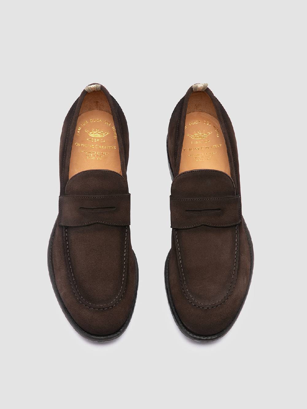 Officine Creative EMORY 024 Mocassini in Pelle Scamosciata Marrone Shopping Online