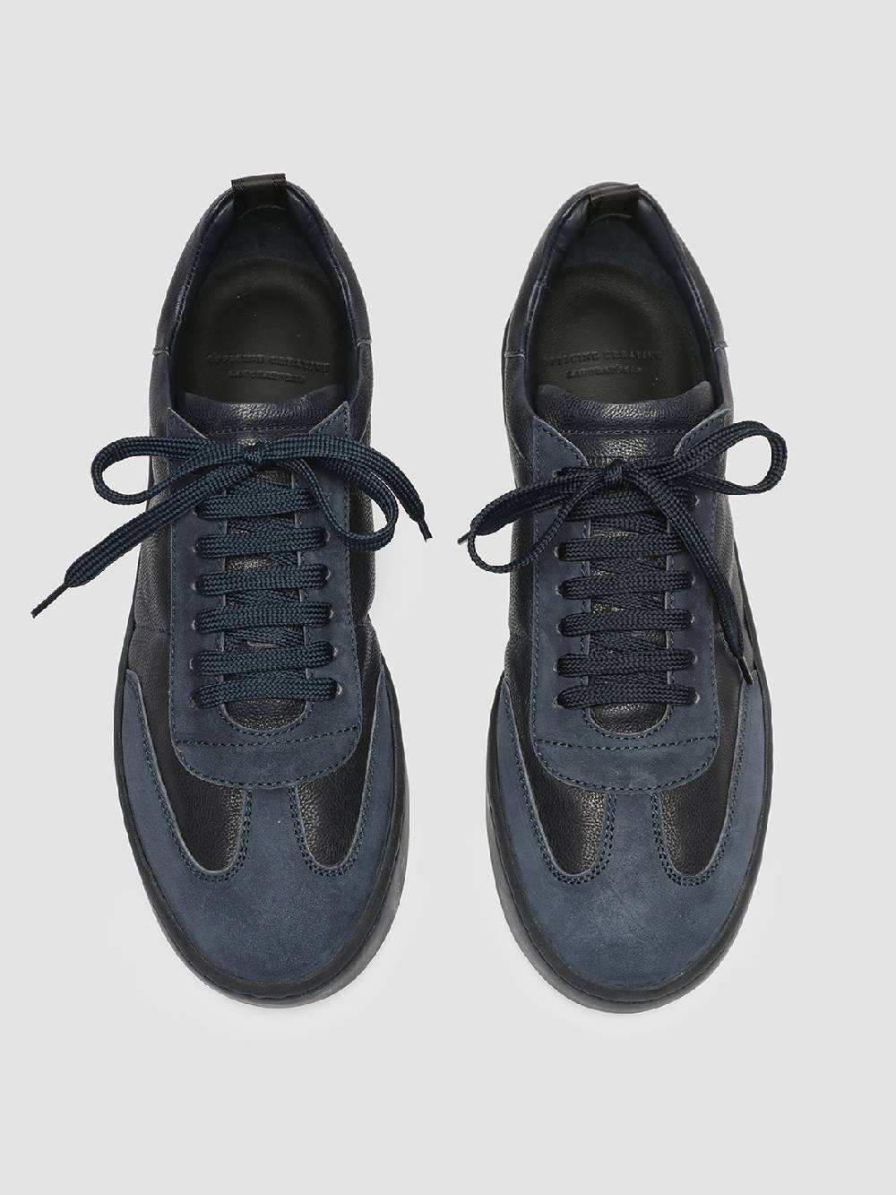 Officine Creative KOMBINED 001 Sneaker Basse in Camoscio e Pelle Blu Outlet