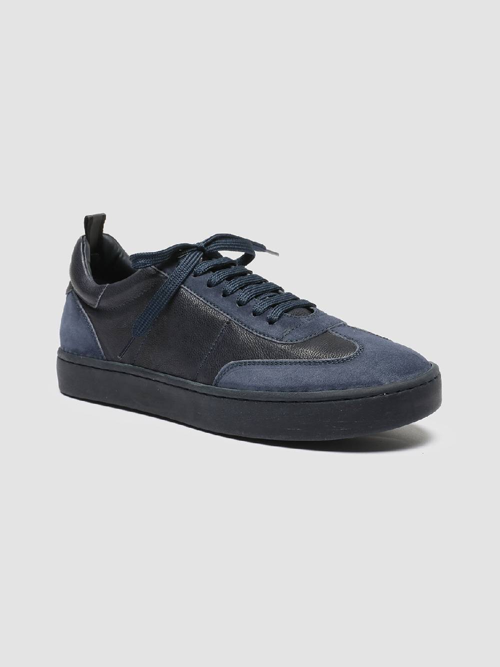 Officine Creative KOMBINED 001 Sneaker Basse in Camoscio e Pelle Blu Outlet