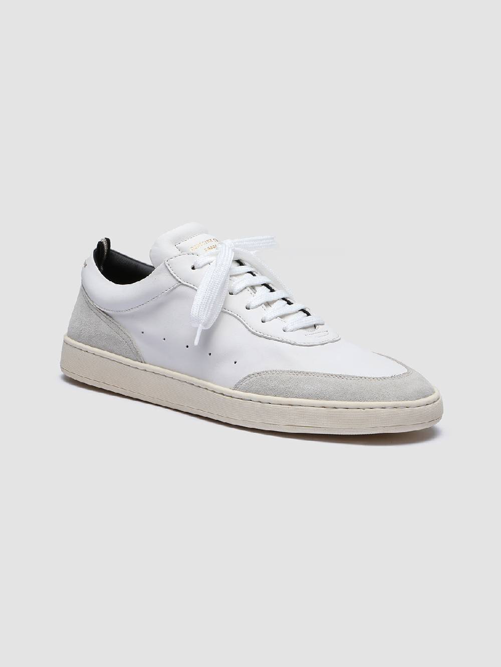 Officine Creative KRIS LUX 001 Sneakers in Pelle Liscia e Scamosciata Bianca Offerte