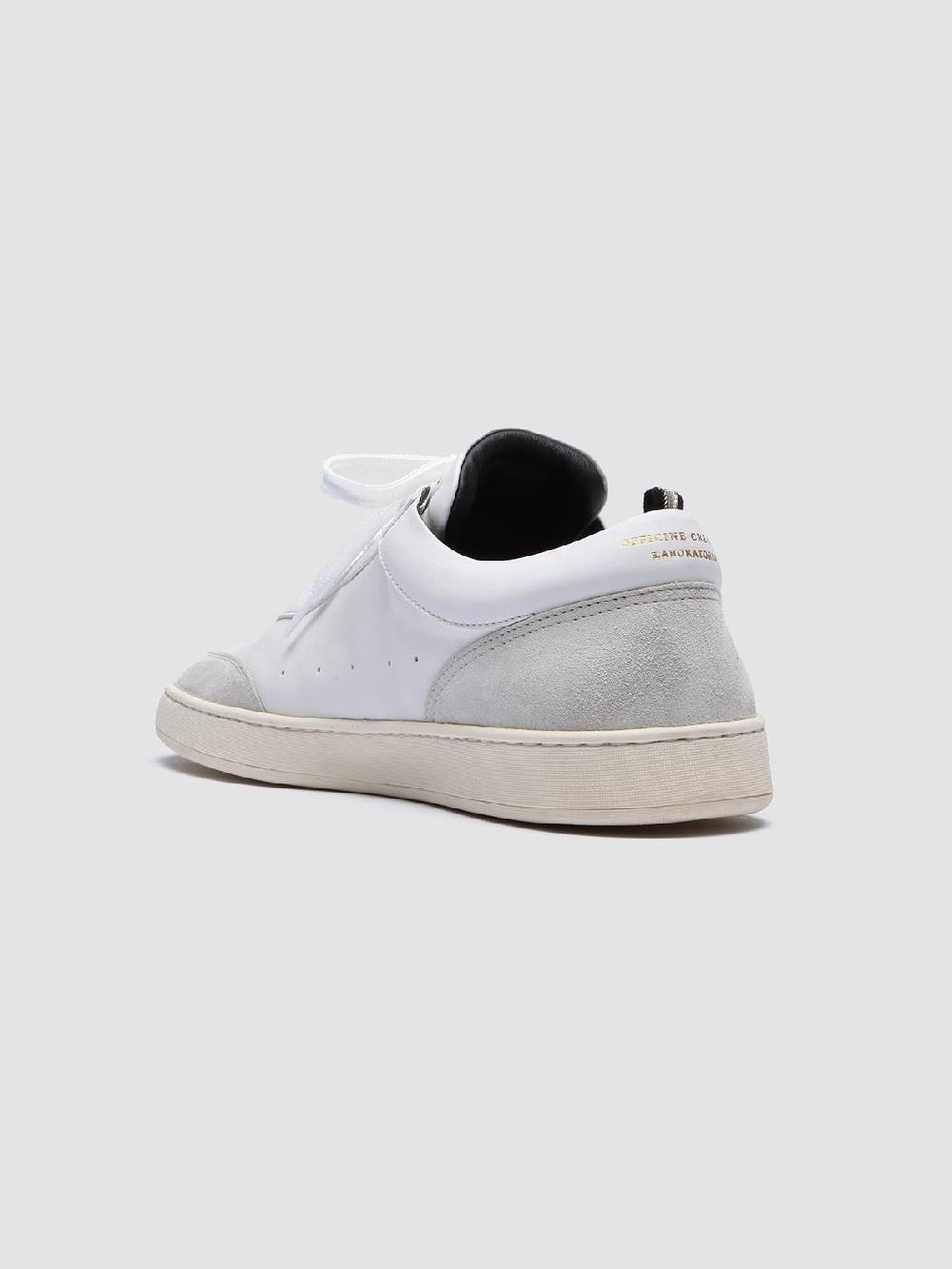 Officine Creative KRIS LUX 001 Sneakers in Pelle Liscia e Scamosciata Bianca Offerte
