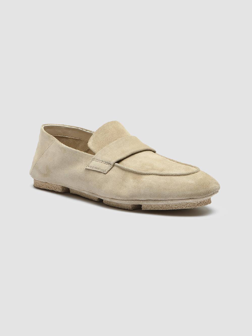 Officine Creative C-SIDE 101 Mocassini in Pelle Scamosciata Avorio In Saldo