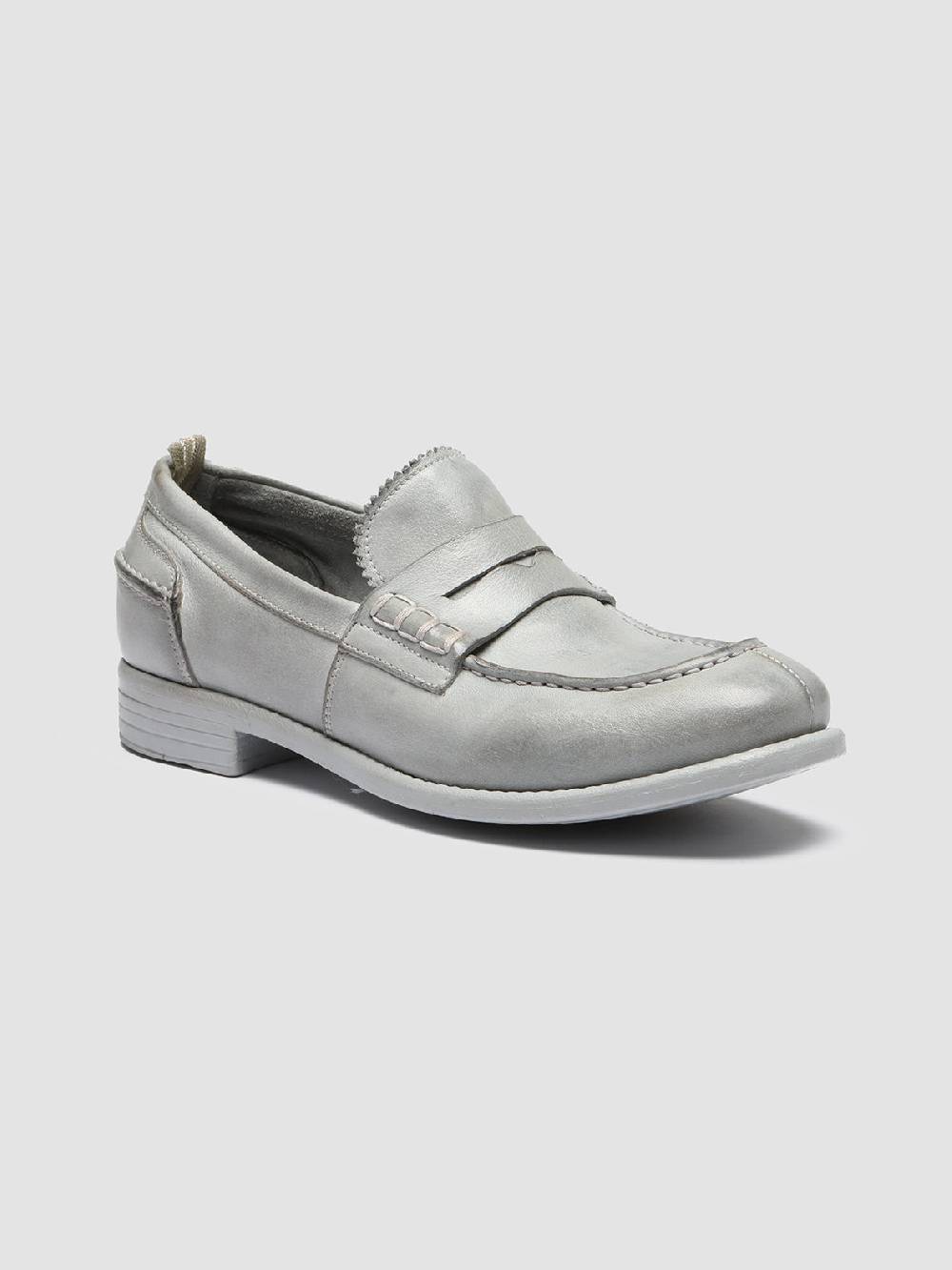 Officine Creative CALIXTE 042 Mocassini Penny in Pelle Grigia Italy