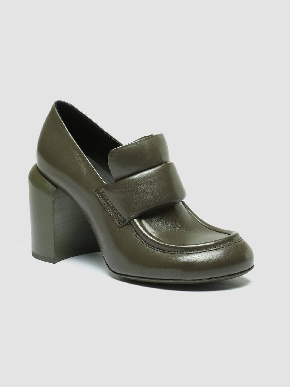 Officine Creative ESTHER 018 Mocassini Penny in Pelle Verde Qualità