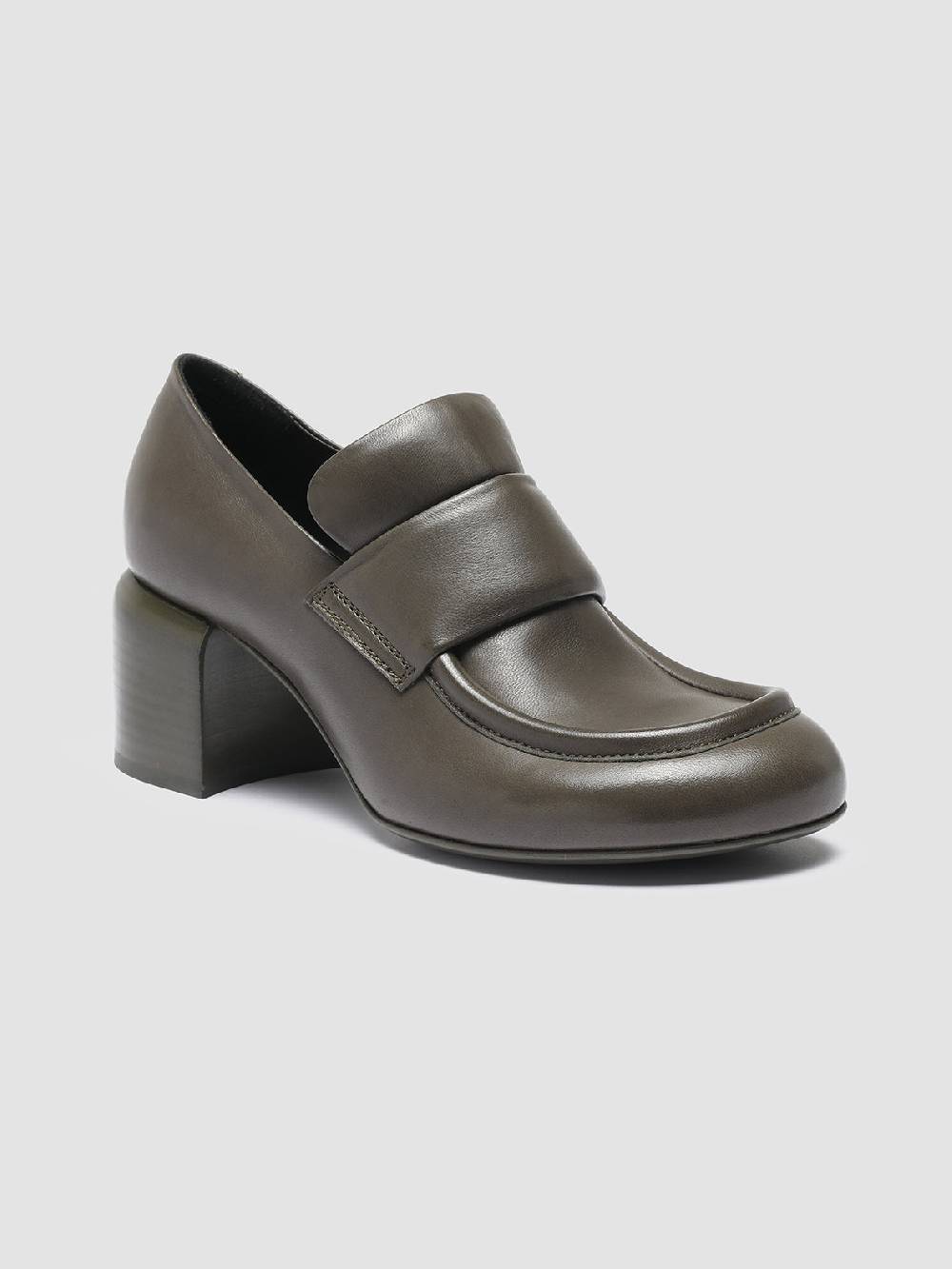 Officine Creative ETHEL 001 Mocassini Penny in Pelle Verde Spedizione Gratuita