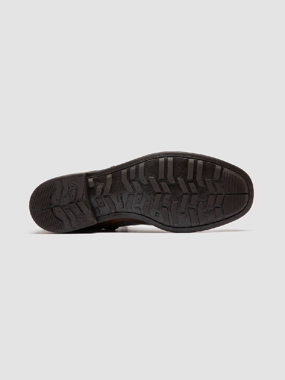 Officine Creative CHRONICLE 004 Stivali Stringati in Pelle Marrone Sottocosto