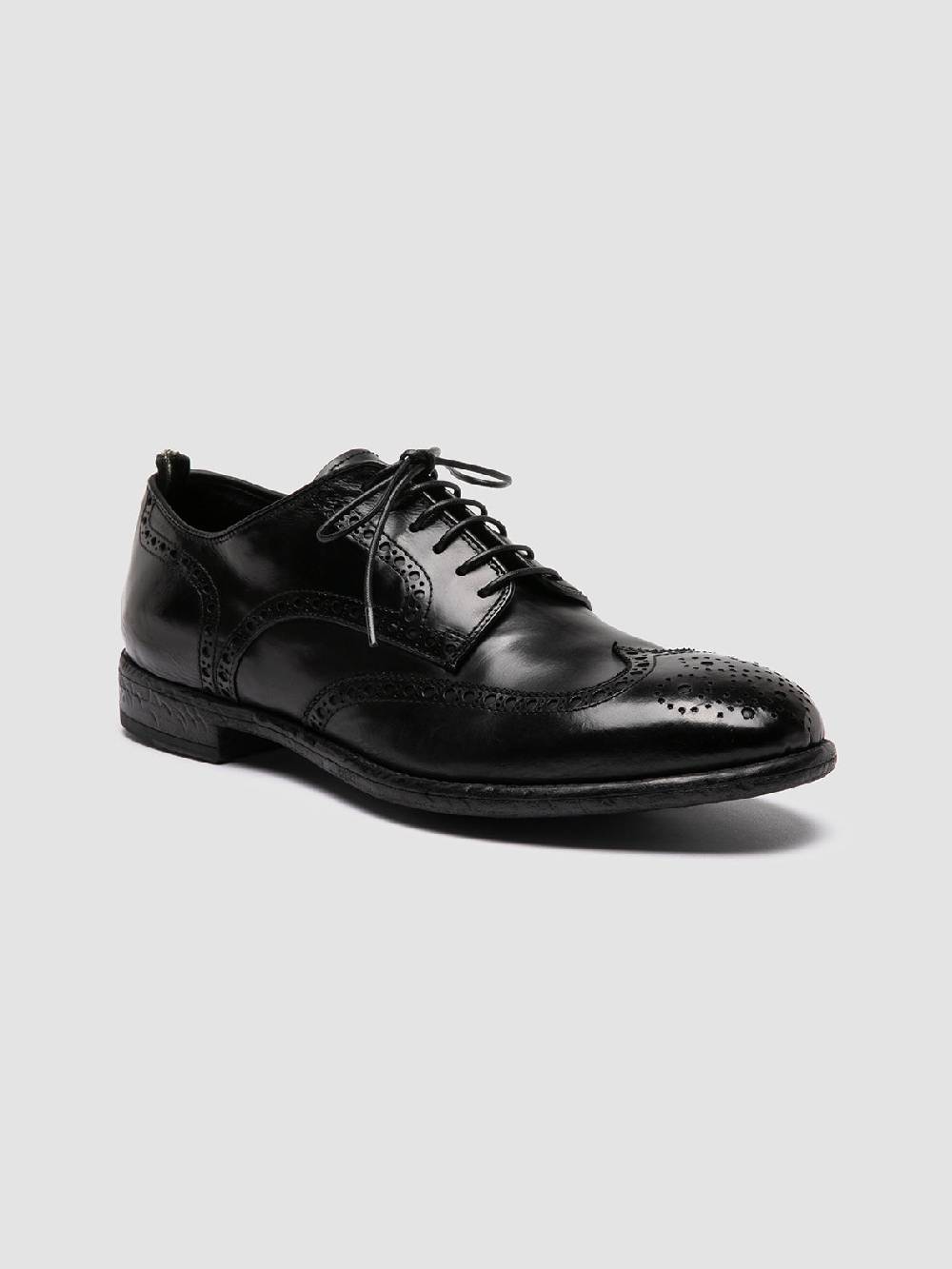 Officine Creative EMORY 015 Scarpe Derby in Pelle Nera Saldi Di Fabbrica